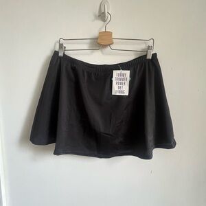 NWT Blair Skirtini SWIM SKIRT 1pc Swimsuit Bottoms BLACK PLUS SIZE 18 Tummy Trim